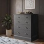 Grey Painted Chest of 5 Drawers - Harper