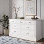 Wide White Painted Solid Wood Chest of 7 Drawers - Harper