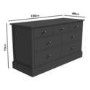 Wide Grey Painted Chest of 7 Drawers - Harper