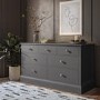 Wide Grey Painted Chest of 7 Drawers - Harper