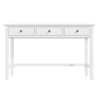 White Wooden Office Desk with 3 Drawers - Harper White Wooden Office Desk with 3 Drawers - Harper