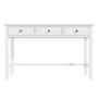 White Wooden Office Desk with 3 Drawers - Harper