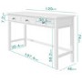 White Wooden Office Desk with 3 Drawers - Harper