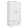 White Painted 2 Door Double Wardrobe with Drawer - Harper