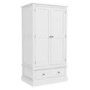 White Painted 2 Door Double Wardrobe with Drawer - Harper