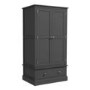 Grey Painted Double Wardrobe with Drawer - Harper