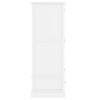 White Painted 2 Door Double Wardrobe with Drawer - Harper