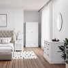 White Painted 3 Door Triple Wardrobe with Drawers - Harper