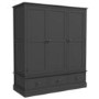Grey Painted 3 Door Wardrobe with Drawers - Harper