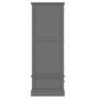 Harper Grey Solid Wood 3 Door 3 Drawer Wardrobe