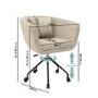 Beige Boucle Office Chair with Cushion - Harris