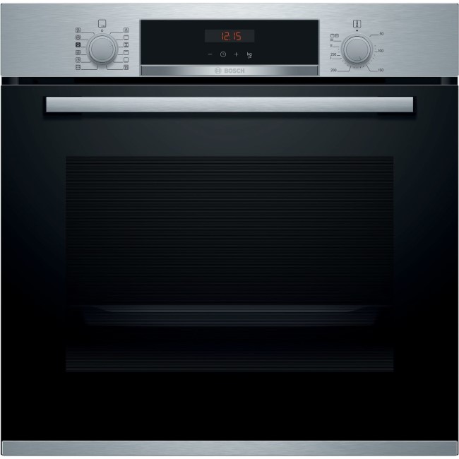 Bosch Series 4 Electric Self Cleaning Single Oven with Added Steam Function - Stainless Steel