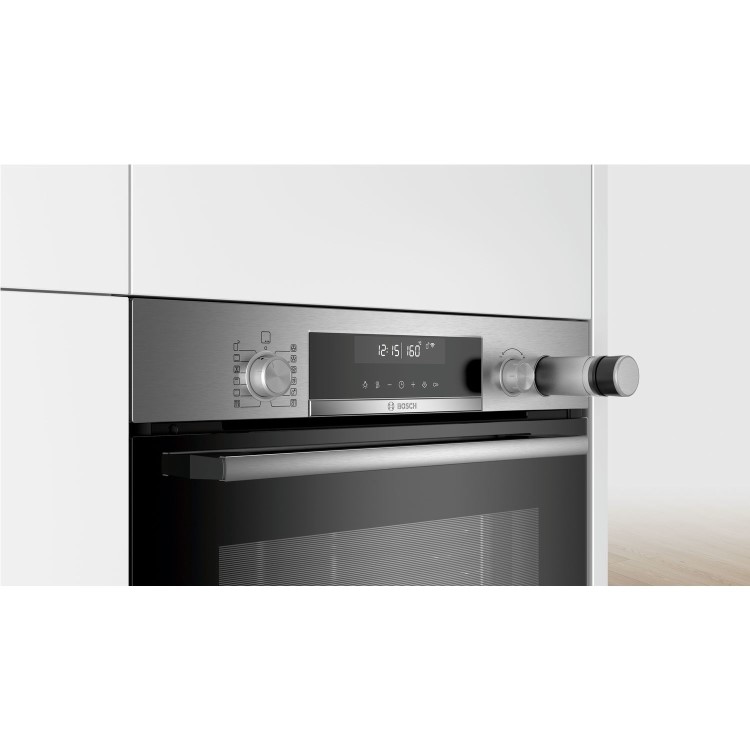 Bosch HRS578BS6B Serie 6 Added Steam Multifunction Electric Built-in Single Oven - Stainless Steel
