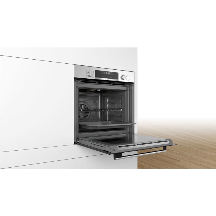 Bosch HRS578BS6B Serie 6 Added Steam Multifunction Electric Built-in Single Oven - Stainless Steel