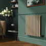 Beige grey Horizontal Smart Electric Radiator with Wi-Fi Thermostat - 1.2KW - H600xW590 - Bathroom Safe