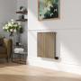Beige grey Horizontal Smart Electric Radiator with Wi-Fi Thermostat - 1.2KW - H600xW590 - Bathroom Safe