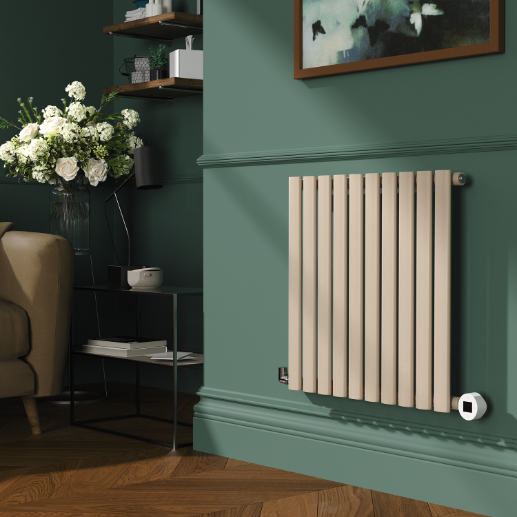 Cleopatra Horizontal Smart Electric Radiator with Wi-Fi Thermostat - 1.2KW - H600xW590 - Bathroom Safe