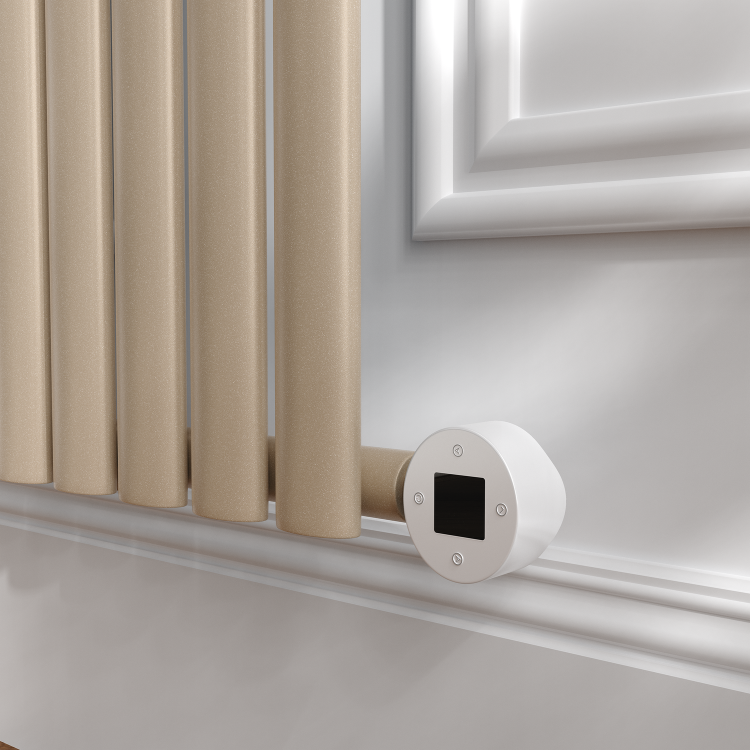 Cleopatra Horizontal Smart Electric Radiator with Wi-Fi Thermostat - 1.2KW - H600xW590 - Bathroom Safe