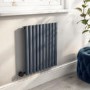 GRADE A1 - Anthracite Electric Horizontal Designer Radiator 0.6kW with Wifi Thermostat - H600xW590mm - IPX4 Bathroom Safe