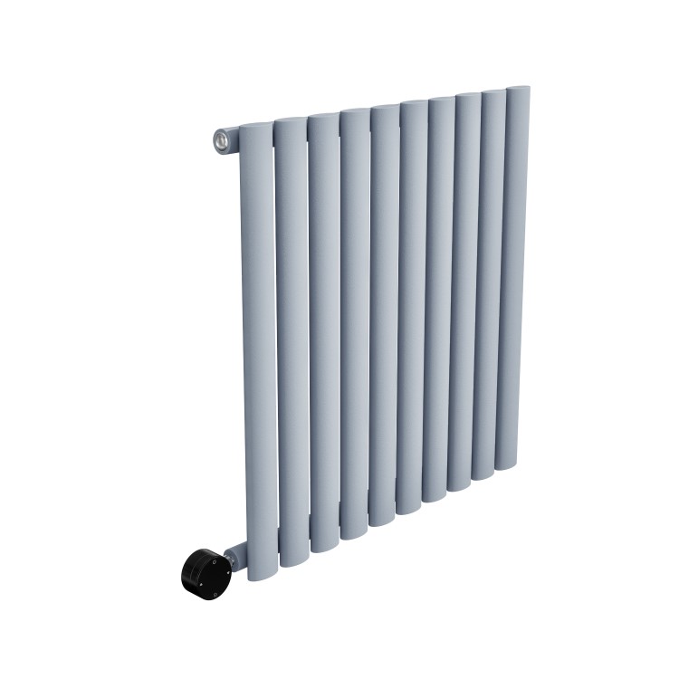 Light Grey Horizontal Smart Electric Radiator with Wi-Fi Thermostat - 0.6kW - H600xW590mm - Bathroom Safe