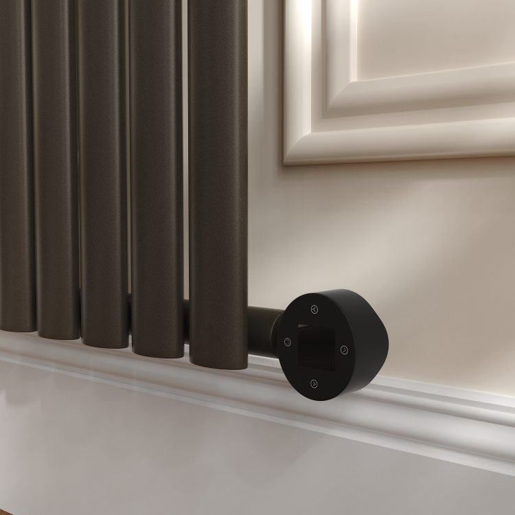 Russet Horizontal Smart Electric Radiator with Wi-Fi Thermostat - 1.2KW - H600xW590 - Bathroom Safe