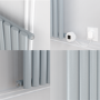 Salt & Pepper Horizontal Smart Electric Radiator with Wi-Fi Thermostat - 1.2KW - H600xW590 - Bathroom Safe