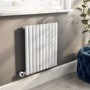 White Horizontal Smart Electric Radiator with Wi-Fi Thermostat - 600W - H600xW590mm - Bathroom Safe