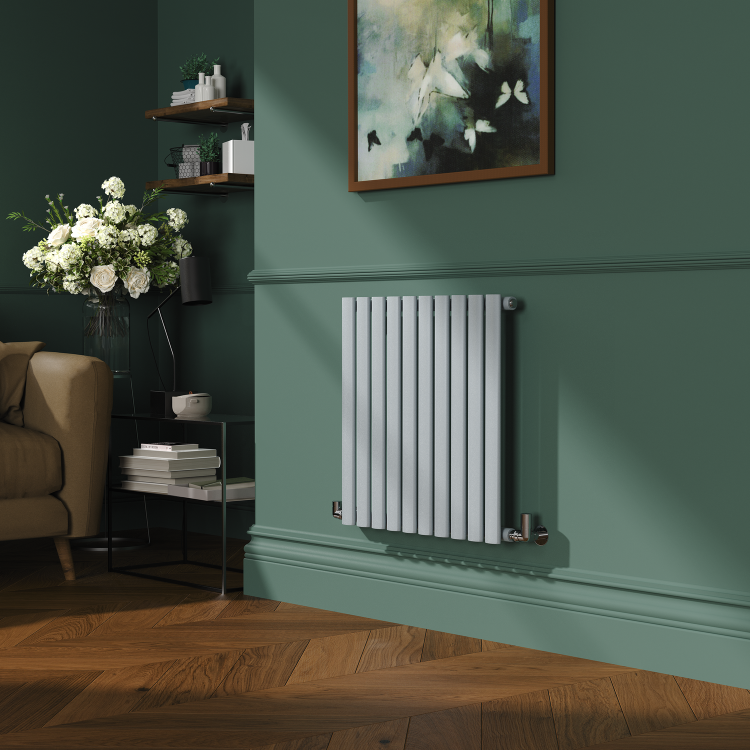 Sorrento Salt & Pepper Horizontal Oval Designer Radiator 600x590mm Single Panel 1576 BTU