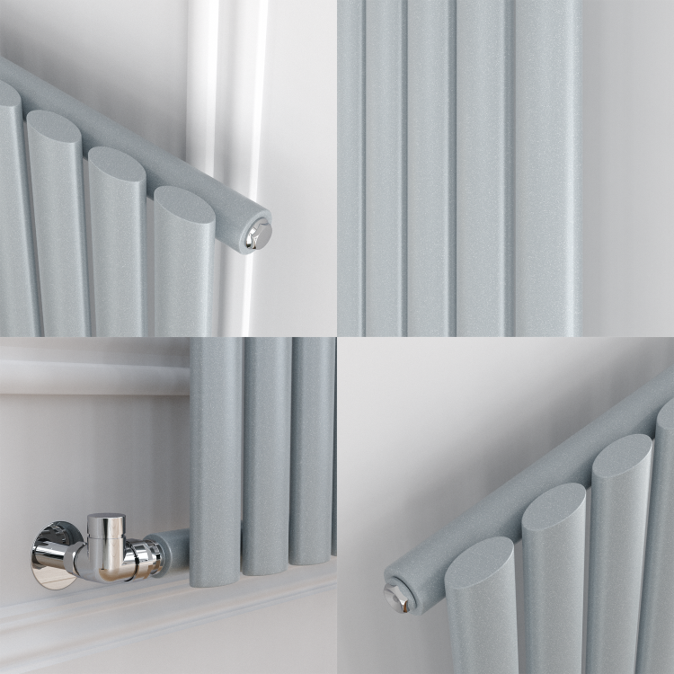Sorrento Salt & Pepper Horizontal Oval Designer Radiator 600x590mm Single Panel 1576 BTU