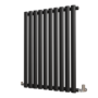 Sorrento Midnight Black Horizontal Oval Designer Radiator 800x590mm Single Panel 1947 BTU