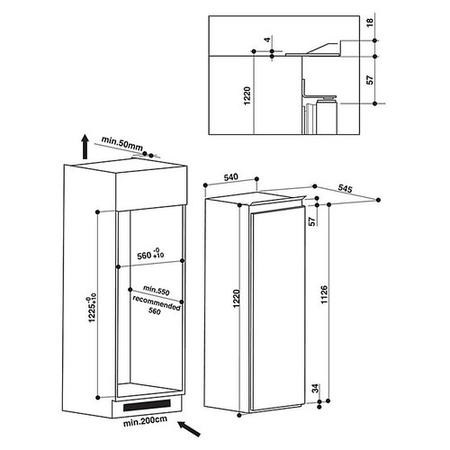Hotpoint HS12A1DH 54cm Wide Integrated Fridge - White