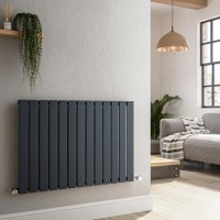Riace Anthracite Horizontal Flat Designer Radiator 600x884mm Single Panel 2065 BTU Riace Anthracite Horizontal Flat Designer Radiator 600x884mm Single Panel 2065 BTU