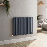 Sorrento Anthracite Horizontal Oval Designer Radiator 600x767mm Single Panel 2049 BTU Sorrento Anthracite Horizontal Oval Designer Radiator 600x767mm Single Panel 2049 BTU