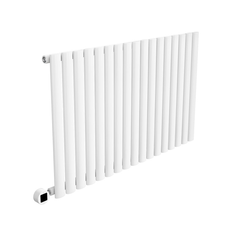 White Horizontal Smart Electric Radiator with Wi-Fi Thermostat - 1200W - H600xW1003mm - Bathroom Safe