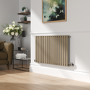 Sorrento Beige grey Horizontal Oval Designer Radiator 600x1003mm Single Panel 2679 BTU