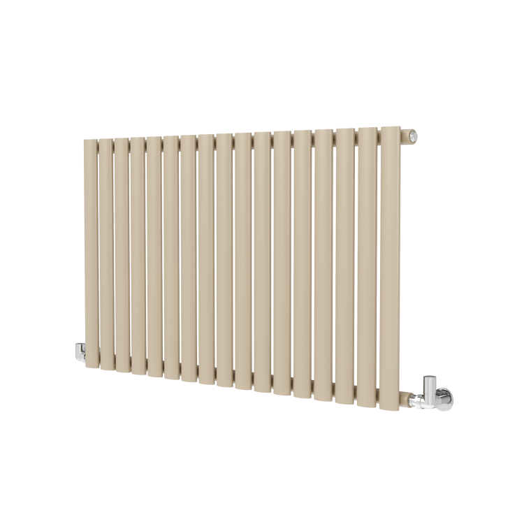 Sorrento Beige grey Horizontal Oval Designer Radiator 600x1003mm Single Panel 2679 BTU