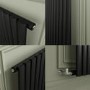 Sorrento Midnight Black Horizontal Oval Designer Radiator 800x1003mm Single Panel 2679 BTU