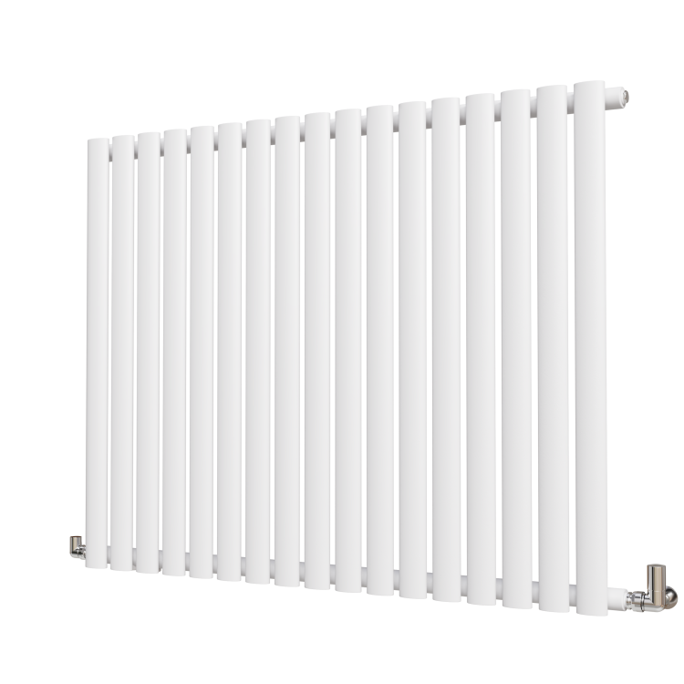 Sorrento White Horizontal Oval Designer Radiator 800x1003mm Single Panel 2679 BTU