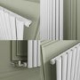 Sorrento White Horizontal Oval Designer Radiator 800x1003mm Single Panel 2679 BTU