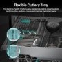 Hisense Hi6 Freestanding Dishwasher - Auto dry A-Rated Stainless Steel