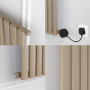 Beige grey Horizontal Smart Electric Radiator with Wi-Fi Thermostat - 2KW - H600xW1410 - Bathroom Safe