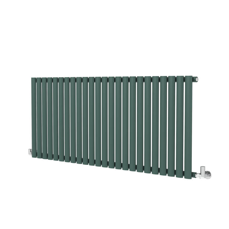 Sorrento Evergreen Horizontal Oval Designer Radiator 600x1416mm Single Panel 3783 BTU