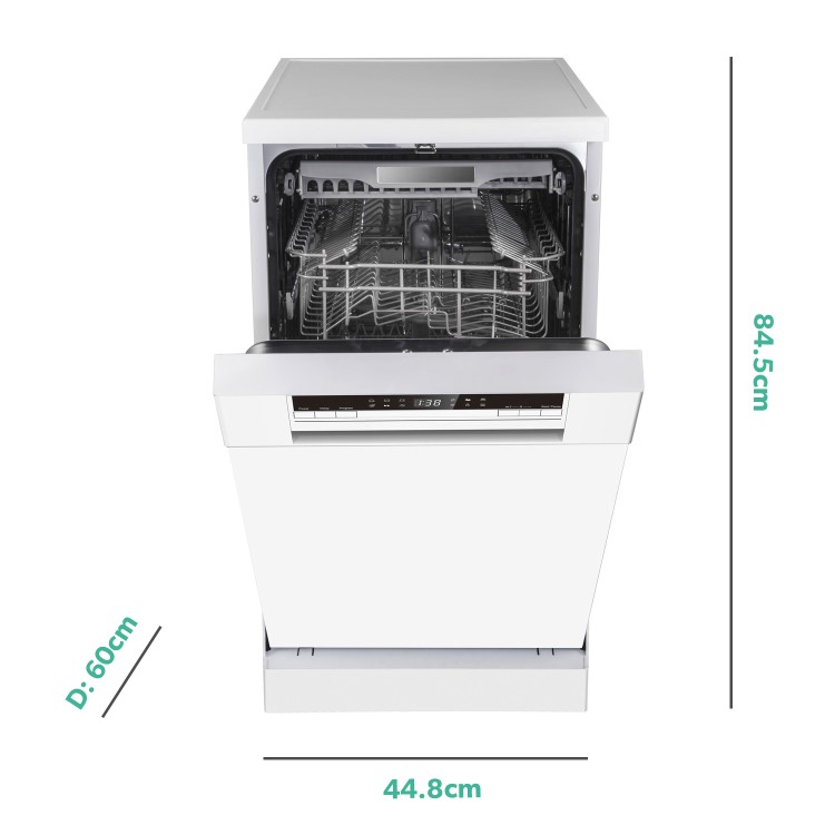 Refurbished Hisense HS520E40WUK Slimline 11 Place Freestanding Dishwasher White