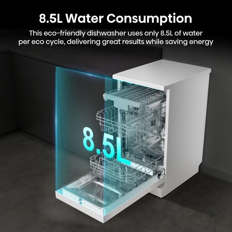 Hisense Freestanding Slimline Dishwasher - Auto Dry C-Rated White