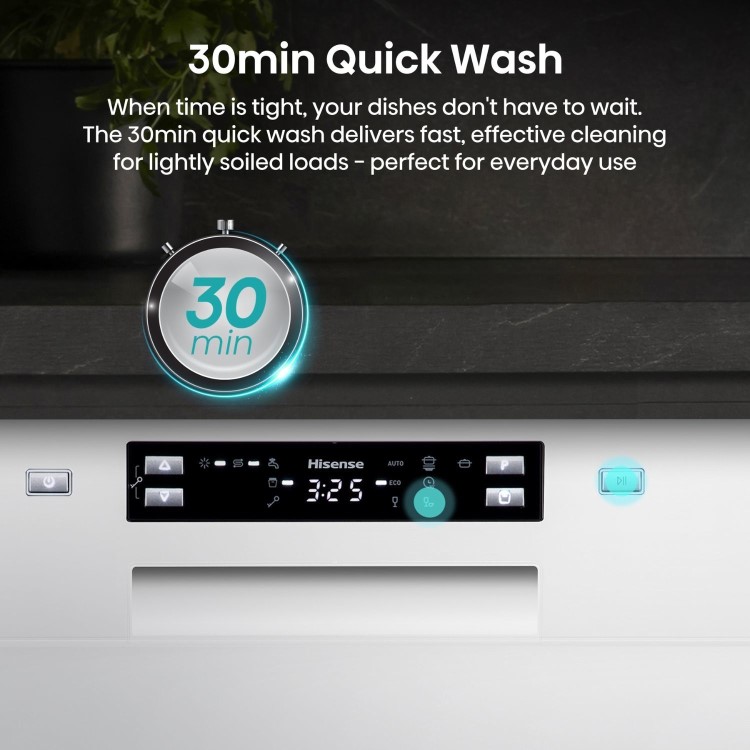 Hisense Freestanding Slimline Dishwasher - Auto Dry C-Rated White