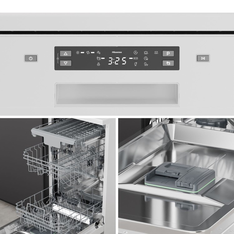 Hisense Freestanding Slimline Dishwasher - Auto Dry C-Rated White