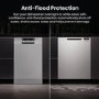 Hisense Freestanding Slimline Dishwasher - Auto Dry C-Rated Silver