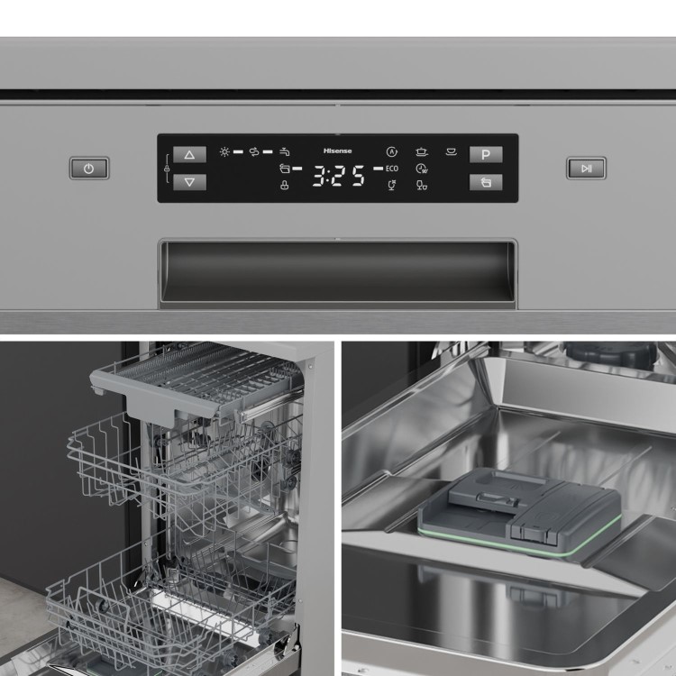 Hisense Freestanding Slimline Dishwasher - Auto Dry C-Rated Silver