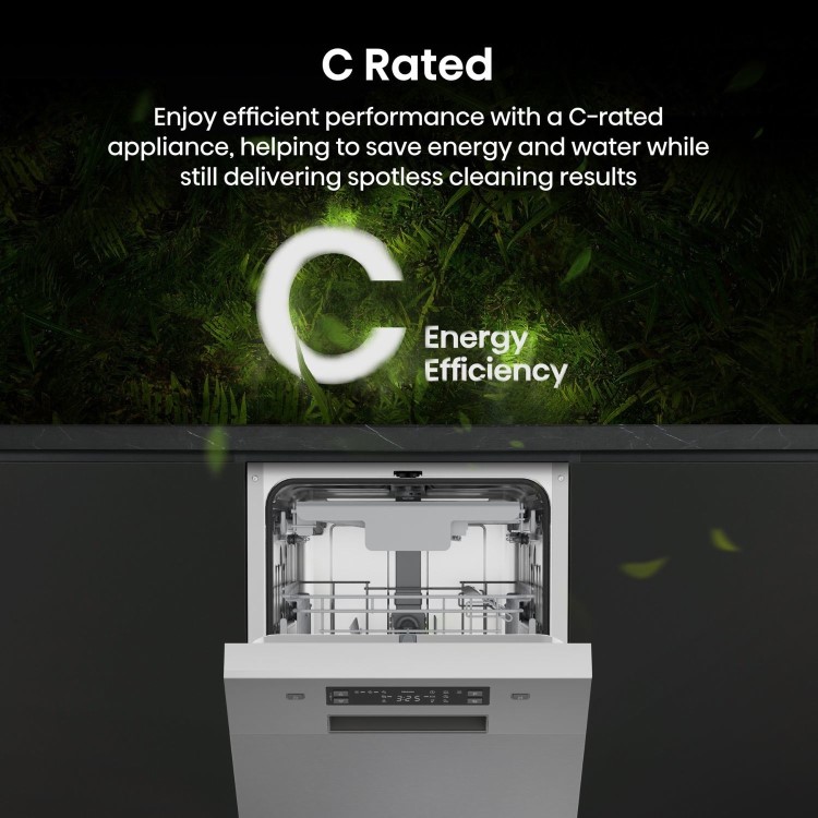 Hisense Freestanding Slimline Dishwasher - Auto Dry C-Rated Silver