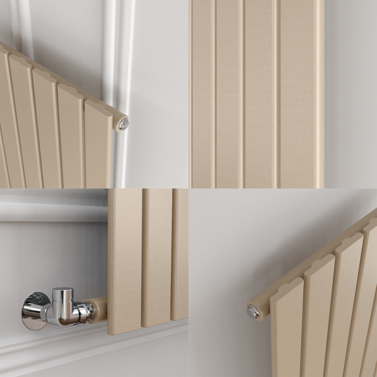 Riace Cleopatra Horizontal Flat Designer Radiator 600x408mm Single Panel 953 BTU